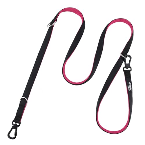 Snootiful Hound Sichere doppelseitige Hundeleine mit Verriegelungsclip, Karabiner, ideale Trainingsleine, komfortable Netzpolsterung, Doppelclip-Leine, 220 cm x 2,5 cm, Rosa Snootiful Hound Sichere doppelseitige Hundeleine mit Verriegelungsclip, Karabiner, ideale Trainingsleine, komfortable Netzpolsterung, Doppelclip-Leine, 220 cm x 2,5 cm, Rosa von Snootiful Hound