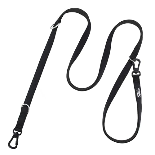Snootiful Hound Sichere doppelseitige Hundeleine mit Verriegelungsclip, Karabiner, ideale Trainingsleine, komfortable Netzpolsterung, Doppelclip-Leine, 220 cm x 2,5 cm, Schwarz Snootiful Hound Sichere doppelseitige Hundeleine mit Verriegelungsclip, Karabiner, ideale Trainingsleine, komfortable Netzpolsterung, Doppelclip-Leine, 220 cm x 2,5 cm, Schwarz von Snootiful Hound