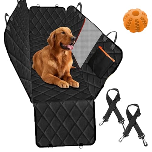Auto-Hundematte Mit Hartem Boden Für Perfekte Stabilität, Hundesitz Auto Rückbank Mit Seitenschutz Und Sichtfenster, Wasserdicht,Kratzfest Einklappbar Um Passagier Mitzunehmen (Style-1, 137×45cm) von Snrtevu