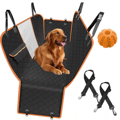 Auto-Hundematte Mit Hartem Boden Für Perfekte Stabilität, Hundesitz Auto Rückbank Mit Seitenschutz Und Sichtfenster, Wasserdicht,Kratzfest Einklappbar Um Passagier Mitzunehmen (Style-2, 137×45cm) von Snrtevu