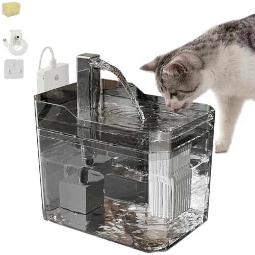 Celerypets Triple-Filter Pet Water Fountain, 1.5 L Trinkbrunnen Für Katze, Automatisch Katzen Trinkbrunnen Mit Leiser Pumpe, USB Powered, Visible Water Level, Removable (Grey) von Snrtevu