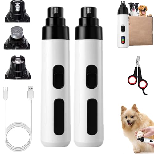 Dr Pfoten Krallenschleifer Pro Salon - Stressfreie Krallenpflege Für Hunde, Krallenschleifer Für Hunde, Krallenschleifer Hund Sicher Leise, Dog Nail Grinder, Sanfte, Und Professionelle (2PCS,Stil-1) von Snrtevu