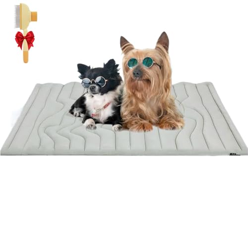 Drpfoten Kühlmatte, Pfotenchill Kühlmatte Hund, Eiskühler Stoff, Leicht Waschbar, Faltbar, für Gartenbett, Haus und Autositz (L(122 * 71cm)) von Snrtevu