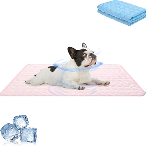 Emmalove - Kühlmatte Für Den Sommer, Kühlmatte Für Hunde Selbstkühlend, Kühlkissen Katze Ohne Gel, Auto und Zuhause Reise Selbstkühlendes Kühlkissen (Rosa, S) von Snrtevu