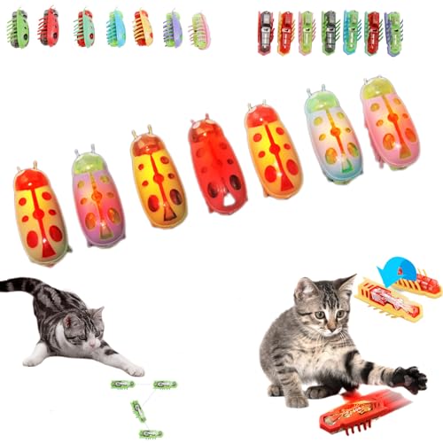 Flitzkäfer Katzenspielzeug, Pfoten Bedarf Flitzkäfer, Interaktives Katzenspielzeug Vibrierenden Insektenspielzeug, Automatisches Unberechenbare Bewegungen Für Endlosen Katzenspaß (Stil-4) von Snrtevu