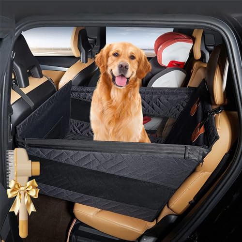 Hunde Hartboden Einzelsitz, Hundeschondecke Auto Rücksitz, Hartboden Autositz Erweiterung Hund, Wasserabweisend&einfache Reinigung, Chaque Voyage Avec Votre Chien Est Un Plaisir (Schwarz, 56*56*5CM) von Snrtevu