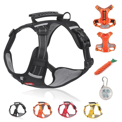 Kein Zug-Hundegeschirr FüR Haustiere, Atmungsaktives Und ExplosionsgeschüTztes Haustiergeschirr, Breathable & Soft Chest Harness Reflective, for Dogs Walking Running Train (B Black,S) von Snrtevu