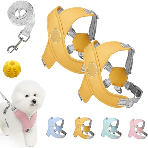 Kein Zug-Hundegeschirr Für Haustiere, Chewie Cozy Harness, Chewie Dog Harness, Hundegeschirr Gepolstert, Für Kleine Hunde Mittelgroße Hunde, Reflektierend, Einstellbar (2PCS-7,L (10–15kg)) von Snrtevu