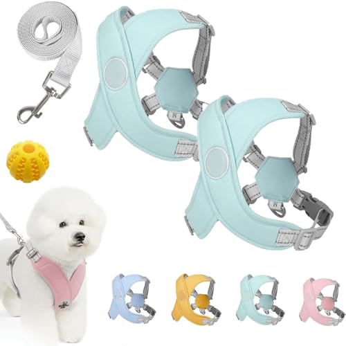 Kein Zug-Hundegeschirr Für Haustiere, Chewie Cozy Harness, Chewie Dog Harness, Hundegeschirr Gepolstert, Für Kleine Hunde Mittelgroße Hunde, Reflektierend, Einstellbar (2PCS-8,S (4–7 kg)) von Snrtevu