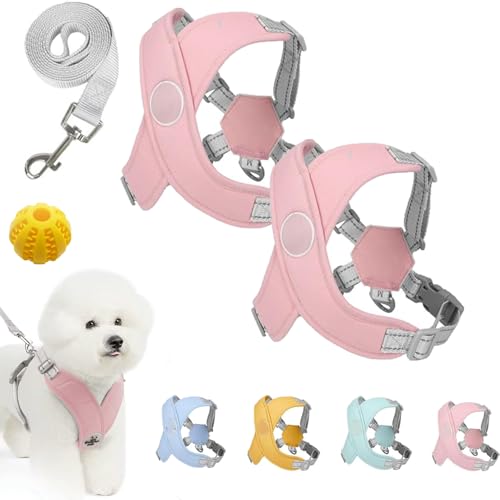 Kein Zug-Hundegeschirr Für Haustiere, Chewie Cozy Harness, Chewie Dog Harness, Hundegeschirr Gepolstert, Für Kleine Hunde Mittelgroße Hunde, Reflektierend, Einstellbar (2PCS-9,S (4–7 kg)) von Snrtevu