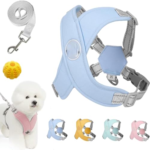 Kein Zug-Hundegeschirr Für Haustiere, Chewie Cozy Harness, Chewie Dog Harness, Hundegeschirr Gepolstert, Für Kleine Hunde Mittelgroße Hunde, Reflektierend, Einstellbar (Blue,S (4–7 kg)) von Snrtevu