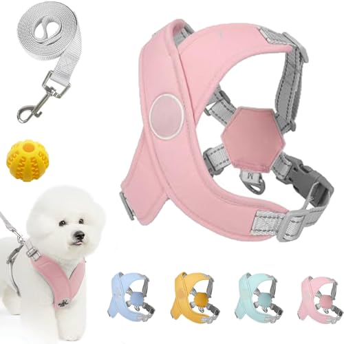 Kein Zug-Hundegeschirr Für Haustiere, Chewie Cozy Harness, Chewie Dog Harness, Hundegeschirr Gepolstert, Für Kleine Hunde Mittelgroße Hunde, Reflektierend, Einstellbar (PINK,S (4–7 kg)) von Snrtevu