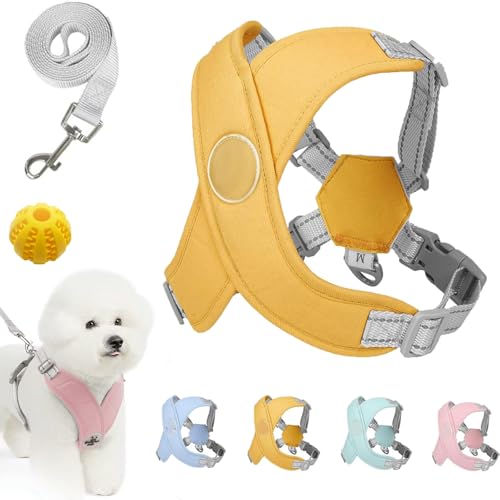 Kein Zug-Hundegeschirr Für Haustiere, Chewie Cozy Harness, Chewie Dog Harness, Hundegeschirr Gepolstert, Für Kleine Hunde Mittelgroße Hunde, Reflektierend, Einstellbar (Yellow,M (6–9 kg)) von Snrtevu