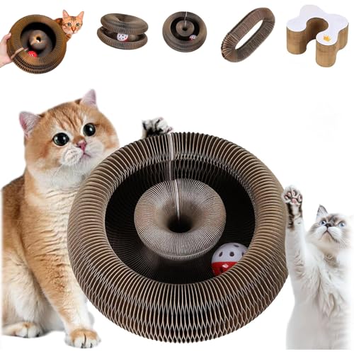Kratzkokon, Pelzfreunde Katzenwirbel Katzenliebling mit Ball, Advanced Pet Cat Scratch Board, Interaktive Ballbahn zur Linderung von Katzenangst, füR Den Drinnen und DraußEn (3) von Snrtevu