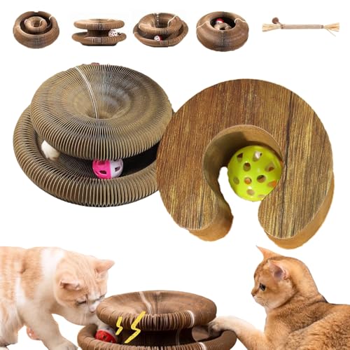 Magisches Kratzbrett, Zusammenklappbares Interaktives Katzenspielzeug, Katzenwirbel Für Den Drinnen Und Draußen, Nie Wieder Zerkratze Möbel (2PCS-2) von Snrtevu