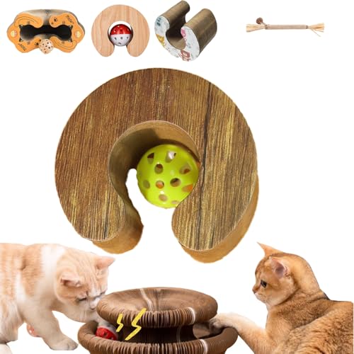 Magisches Kratzbrett, Zusammenklappbares Interaktives Katzenspielzeug, Katzenwirbel Für Den Drinnen Und Draußen, Nie Wieder Zerkratze Möbel (Stil-2) von Snrtevu