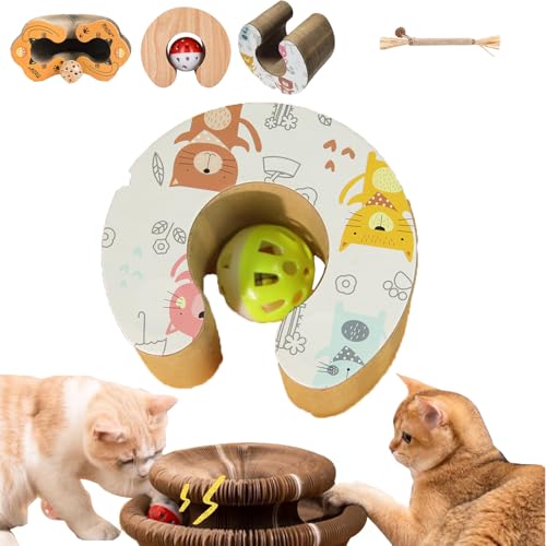 Magisches Kratzbrett, Zusammenklappbares Interaktives Katzenspielzeug, Katzenwirbel Für Den Drinnen Und Draußen, Nie Wieder Zerkratze Möbel (Stil-3) von Snrtevu