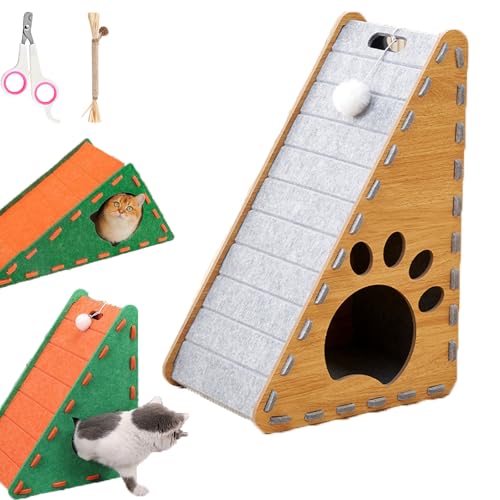 Mellowkin Cat Scratcher Felt, Vertical/Triangular Felt Cat Scratcher, L Shape Cat Scratching Board for Indoor Cats, Prevent cat Scratching Furniture, Durable Easy to Clean, Wear-Resistant (STYLE-10) von Snrtevu