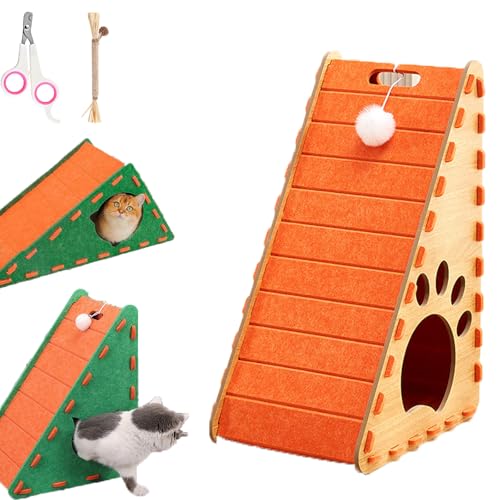 Mellowkin Cat Scratcher Felt, Vertical/Triangular Felt Cat Scratcher, L Shape Cat Scratching Board for Indoor Cats, Prevent cat Scratching Furniture, Durable Easy to Clean, Wear-Resistant (Style-7) von Snrtevu