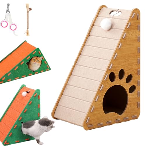 Mellowkin Cat Scratcher Felt, Vertical/Triangular Felt Cat Scratcher, L Shape Cat Scratching Board for Indoor Cats, Prevent cat Scratching Furniture, Durable Easy to Clean, Wear-Resistant (Style-9) von Snrtevu