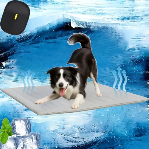 Mondpfote Kühlmatte, Mondpfote Chillcare Pro Für Kiste, Boden, Autositz, Kühlmatte Für Hunde, Doppelseitiges, Sanftes, Verschleißfestes Design,Kühlmatte Hund Ideal Für Heiße Tage (Grey,L-122 * 71 cm) Mondpfote Kühlmatte, Mondpfote Chillcare Pro Für Kiste, Boden, Autositz, Kühlmatte Für Hunde, Doppelseitiges, Sanftes, Verschleißfestes Design,Kühlmatte Hund Ideal Für Heiße Tage (Grey,L-122 * 71 cm) von Snrtevu