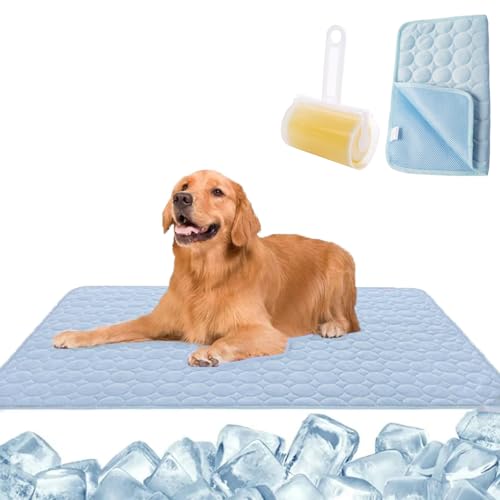 Nordseepfote Kühlmatte, Kühlmatte Für Den Sommer, Hundedecke Kühlend Entspannte Fellfreunde An Heißen Tagen, Selbstkühlende Hundematte Langlebige Kratzfeste Oberfläche (Stil-4,150 * 100cm) von Snrtevu