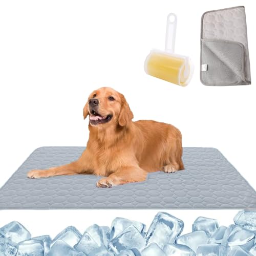 Nordseepfote Kühlmatte, Kühlmatte Für Den Sommer, Hundedecke Kühlend Entspannte Fellfreunde An Heißen Tagen, Selbstkühlende Hundematte Langlebige Kratzfeste Oberfläche (Stil-5,150 * 100cm) von Snrtevu