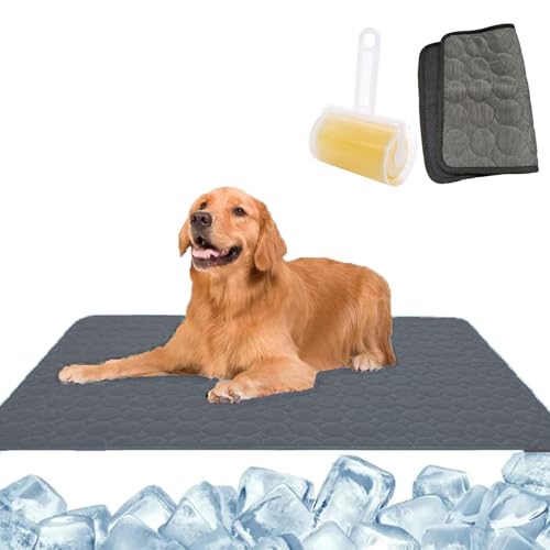 Nordseepfote Kühlmatte, Kühlmatte Für Den Sommer, Hundedecke Kühlend Entspannte Fellfreunde An Heißen Tagen, Selbstkühlende Hundematte Langlebige Kratzfeste Oberfläche (Stil-6,150 * 100cm) von Snrtevu
