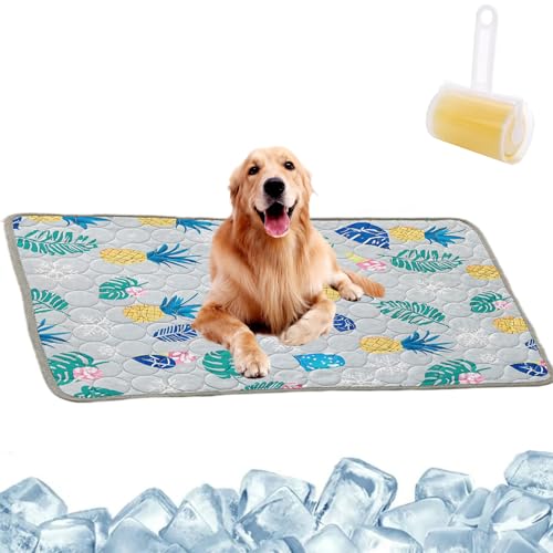 Nordseepfote Kühlmatte, Kühlmatte Für Den Sommer, Hundedecke Kühlend Entspannte Fellfreunde An Heißen Tagen, Selbstkühlende Hundematte Langlebige Kratzfeste Oberfläche (Stil-7,60 * 50cm) von Snrtevu