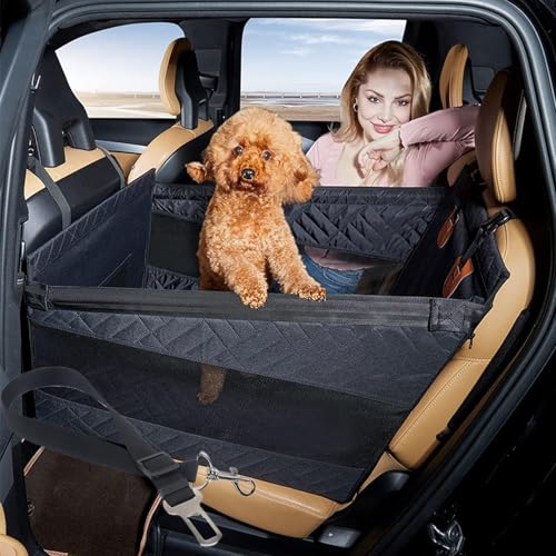 Pfoten-Bedarf Hunde Hartboden Einzelsitz Für Großhunde Bis 50kg, Hunde Hartboden-Autositzerweiterung Einzelsitz, Hundesitz Auto Rückbank, Extra Stabiler, Wasserdicht rutschfest (Black,72x56CM) von Snrtevu