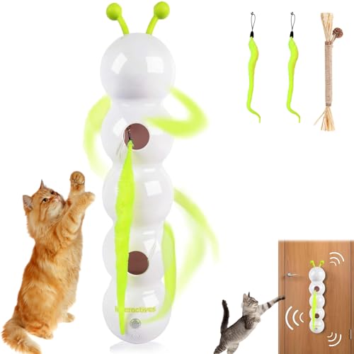 Pfoten-bedarf Interaktives Katzen Versteck Raupen Spielzeug, Wuselwurm Katzenspielzeug mit Saugnapf, Katzenspielzeug Wurm Wand & Fenster Montiert, föRdert Jagdtrieb & Bewegung (Style-1,1PC) von Snrtevu