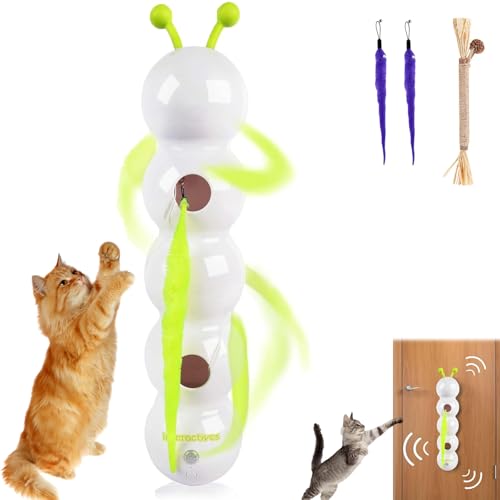 Pfoten-bedarf Interaktives Katzen Versteck Raupen Spielzeug, Wuselwurm Katzenspielzeug mit Saugnapf, Katzenspielzeug Wurm Wand & Fenster Montiert, föRdert Jagdtrieb & Bewegung (Style-4,1PC) von Snrtevu