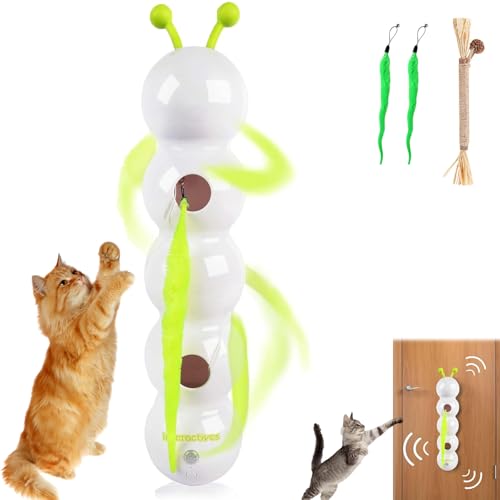 Pfoten-bedarf Interaktives Katzen Versteck Raupen Spielzeug, Wuselwurm Katzenspielzeug mit Saugnapf, Katzenspielzeug Wurm Wand & Fenster Montiert, föRdert Jagdtrieb & Bewegung (Style-5,1PC) von Snrtevu