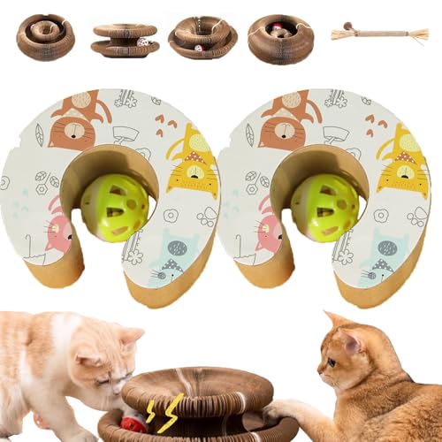 Pfotenwert Katzenloop, Katzenwirbel Katzenliebling, Foldable Convenient Katzenspielzeug, EIN mitwachsender Spielplatz, der die tiefsten Instinkte Ihrer Katze befriedigt (Stil-2,2PCS) von Snrtevu
