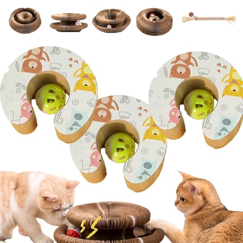Pfotenwert Katzenloop, Katzenwirbel Katzenliebling, Foldable Convenient Katzenspielzeug, EIN mitwachsender Spielplatz, der die tiefsten Instinkte Ihrer Katze befriedigt (Stil-2,3PCS) von Snrtevu