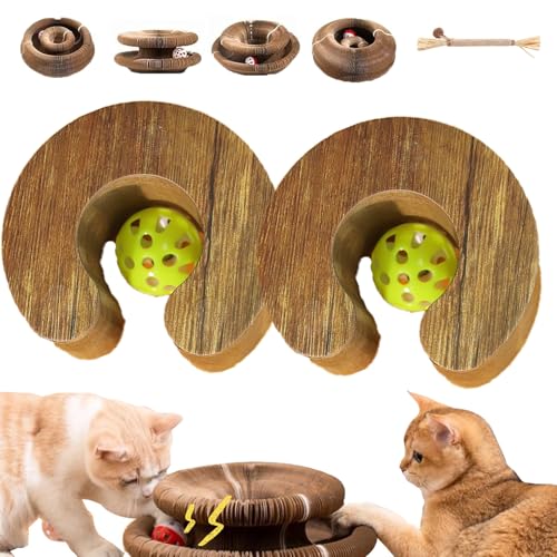 Pfotenwert Katzenloop, Katzenwirbel Katzenliebling, Foldable Convenient Katzenspielzeug, EIN mitwachsender Spielplatz, der die tiefsten Instinkte Ihrer Katze befriedigt (Stil-3,2PCS) von Snrtevu