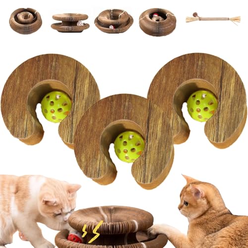 Pfotenwert Katzenloop, Katzenwirbel Katzenliebling, Foldable Convenient Katzenspielzeug, EIN mitwachsender Spielplatz, der die tiefsten Instinkte Ihrer Katze befriedigt (Stil-3,3PCS) von Snrtevu