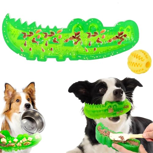 Slow-Feed Chew & Fetch Crocodile Dog Toy, Dog Chew Toys for Freezer, Doggo Feeder Toy-Bauble Food Puzzle Slow Feeder for Safe Chewing & Dental Care, Suit Every Breed (1PC*L) von Snrtevu