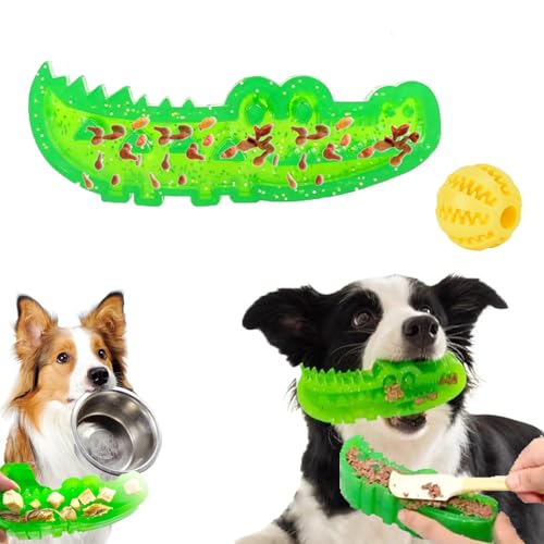 Slow-Feed Chew & Fetch Crocodile Dog Toy, Dog Chew Toys for Freezer, Doggo Feeder Toy-Bauble Food Puzzle Slow Feeder for Safe Chewing & Dental Care, Suit Every Breed (1PC*S) von Snrtevu