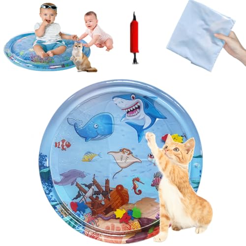 Snrtevu Aquanap Für Katzen, Wassermatte Katzen Kratzfest, Katzen Spiel&Kühl Wassermatte Rund, Kühlend, Spielerisch & Total Stressfrei, Verdickte Wasserspielmatte Für Katze Hund Und Baby (Verdickt-1) Snrtevu Aquanap Für Katzen, Wassermatte Katzen Kratzfest, Katzen Spiel&Kühl Wassermatte Rund, Kühlend, Spielerisch & Total Stressfrei, Verdickte Wasserspielmatte Für Katze Hund Und Baby (Verdickt-1) von Snrtevu