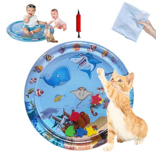 Snrtevu Aquanap Für Katzen, Wassermatte Katzen Kratzfest, Katzen Spiel&Kühl Wassermatte Rund, Kühlend, Spielerisch & Total Stressfrei, Verdickte Wasserspielmatte Für Katze Hund Und Baby (Verdickt-2) Snrtevu Aquanap Für Katzen, Wassermatte Katzen Kratzfest, Katzen Spiel&Kühl Wassermatte Rund, Kühlend, Spielerisch & Total Stressfrei, Verdickte Wasserspielmatte Für Katze Hund Und Baby (Verdickt-2) von Snrtevu