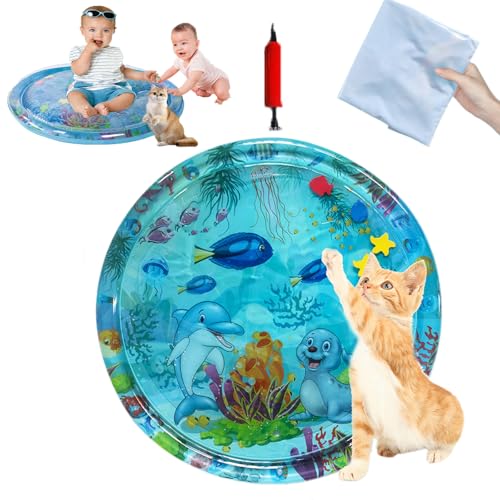 Snrtevu Aquanap Für Katzen, Wassermatte Katzen Kratzfest, Katzen Spiel&Kühl Wassermatte Rund, Kühlend, Spielerisch & Total Stressfrei, Verdickte Wasserspielmatte Für Katze Hund Und Baby (Verdickt-3) Snrtevu Aquanap Für Katzen, Wassermatte Katzen Kratzfest, Katzen Spiel&Kühl Wassermatte Rund, Kühlend, Spielerisch & Total Stressfrei, Verdickte Wasserspielmatte Für Katze Hund Und Baby (Verdickt-3) von Snrtevu
