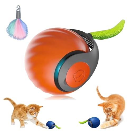 Snrtevu Chase Master Pro, Chase Master Pro Katzenspielzeug, Speedy Tail 2.0, Speedy Tail Katzenspielzeug, Automatisches Katzenspielzeugs Interaktiven Katzenspielzeugballs Lindert äNgste (1pc Orange) von Snrtevu