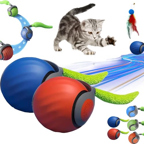 Snrtevu Chase Master Pro Katzenspielzeug, 2025 Neu Chasemaster Pro, Katzenspielzeug Ball Mit Unvorhersehbaren Bewegungen, Berührungsaktiviertem Spiel Und Hinderniserkennung (2PCS-3) von Snrtevu