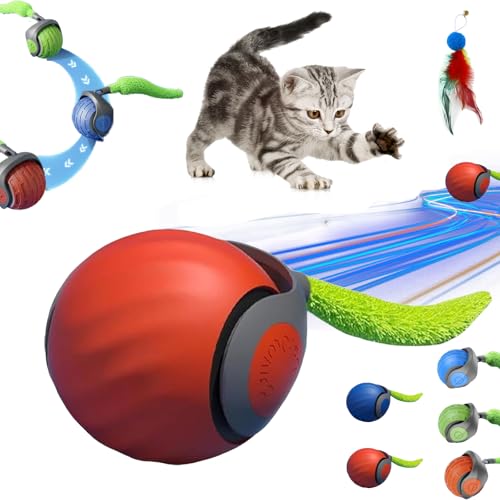 Snrtevu Chase Master Pro Katzenspielzeug, 2025 Neu Chasemaster Pro, Katzenspielzeug Ball Mit Unvorhersehbaren Bewegungen, Berührungsaktiviertem Spiel Und Hinderniserkennung (ORANGE) von Snrtevu