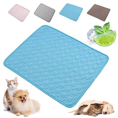 Snrtevu Dog Cooling Mat Pad, Dog Cooling Mat Large, Waterproof Durable Pet Cool Mats Bed Pet Dogs Cat Heat Relief, Great for Dogs Cats In Hot Summer (Blue,L (70 * 55cm)) von Snrtevu