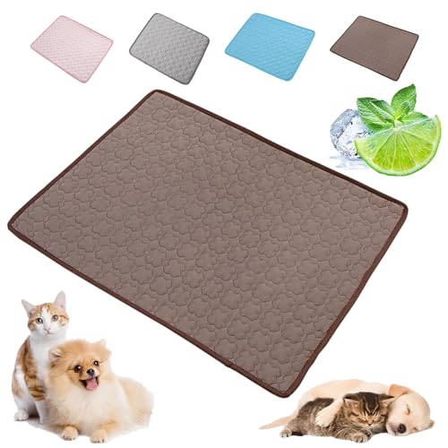 Snrtevu Dog Cooling Mat Pad, Dog Cooling Mat Large, Waterproof Durable Pet Cool Mats Bed Pet Dogs Cat Heat Relief, Great for Dogs Cats In Hot Summer (Brown,XS (40 * 30cm)) von Snrtevu
