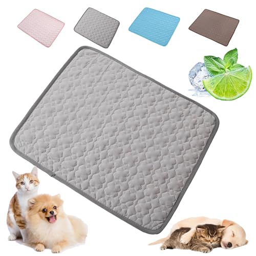Snrtevu Dog Cooling Mat Pad, Dog Cooling Mat Large, Waterproof Durable Pet Cool Mats Bed Pet Dogs Cat Heat Relief, Great for Dogs Cats In Hot Summer (Gray,L (70 * 55cm)) von Snrtevu