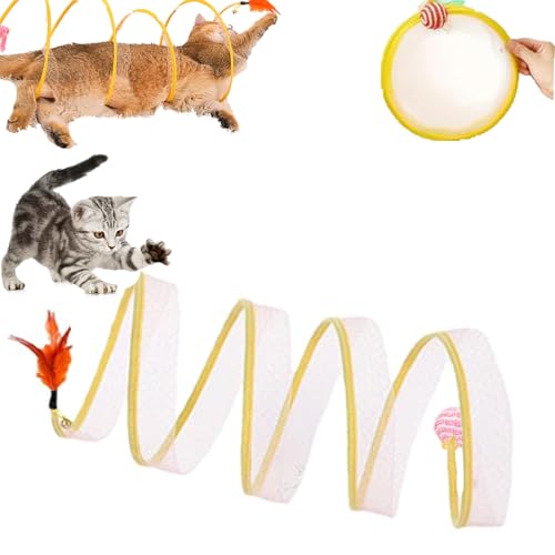 Snrtevu Fell-Buddy Tatzenwirbel, Katzenspielzeug Spirale, Folded S Katzen Tunnel Spielzeug, S-Typ Katzentunnel Spielzeug, Self-Play Cat Hunting Spiral Tunnel Toy for Kittens (Stil-1) von Snrtevu