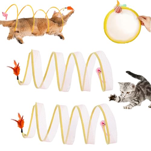 Snrtevu Fell-Buddy Tatzenwirbel, Katzenspielzeug Spirale, Folded S Katzen Tunnel Spielzeug, S-Typ Katzentunnel Spielzeug, Self-Play Cat Hunting Spiral Tunnel Toy for Kittens (Stil-4) von Snrtevu